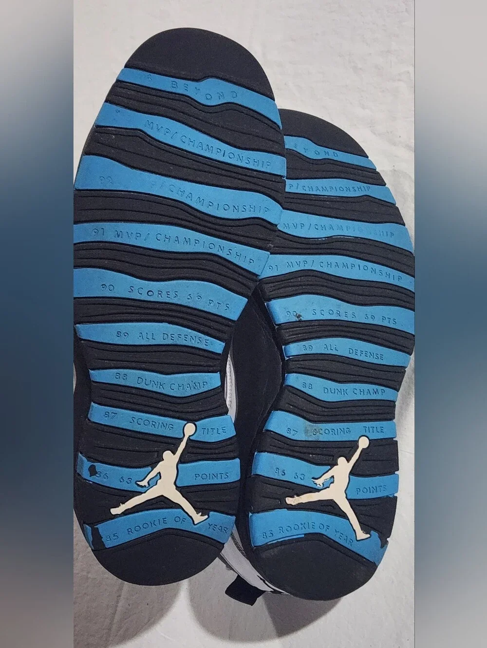 Air Jordan 10 Retro Powder Blue & White, Black Size 13